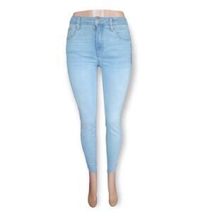 NEW Lulus Women's High Rise Raw Hem Light Wash Skinny Jeans‎ Size 28